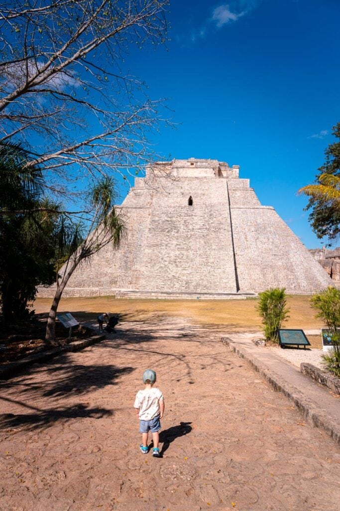 walking up to the pyramid of the magician