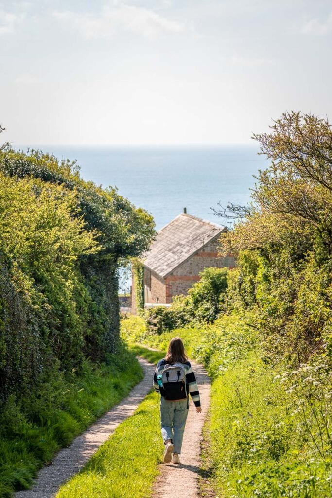 walking down a farm lane