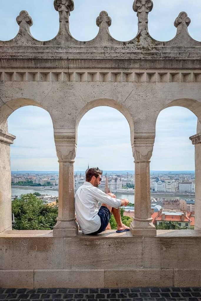 enjoying the view from fishermans bastion