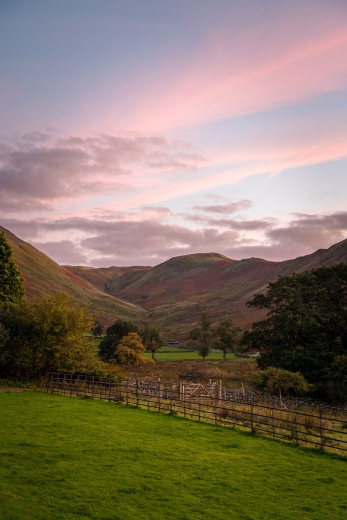 sunset in the lake district